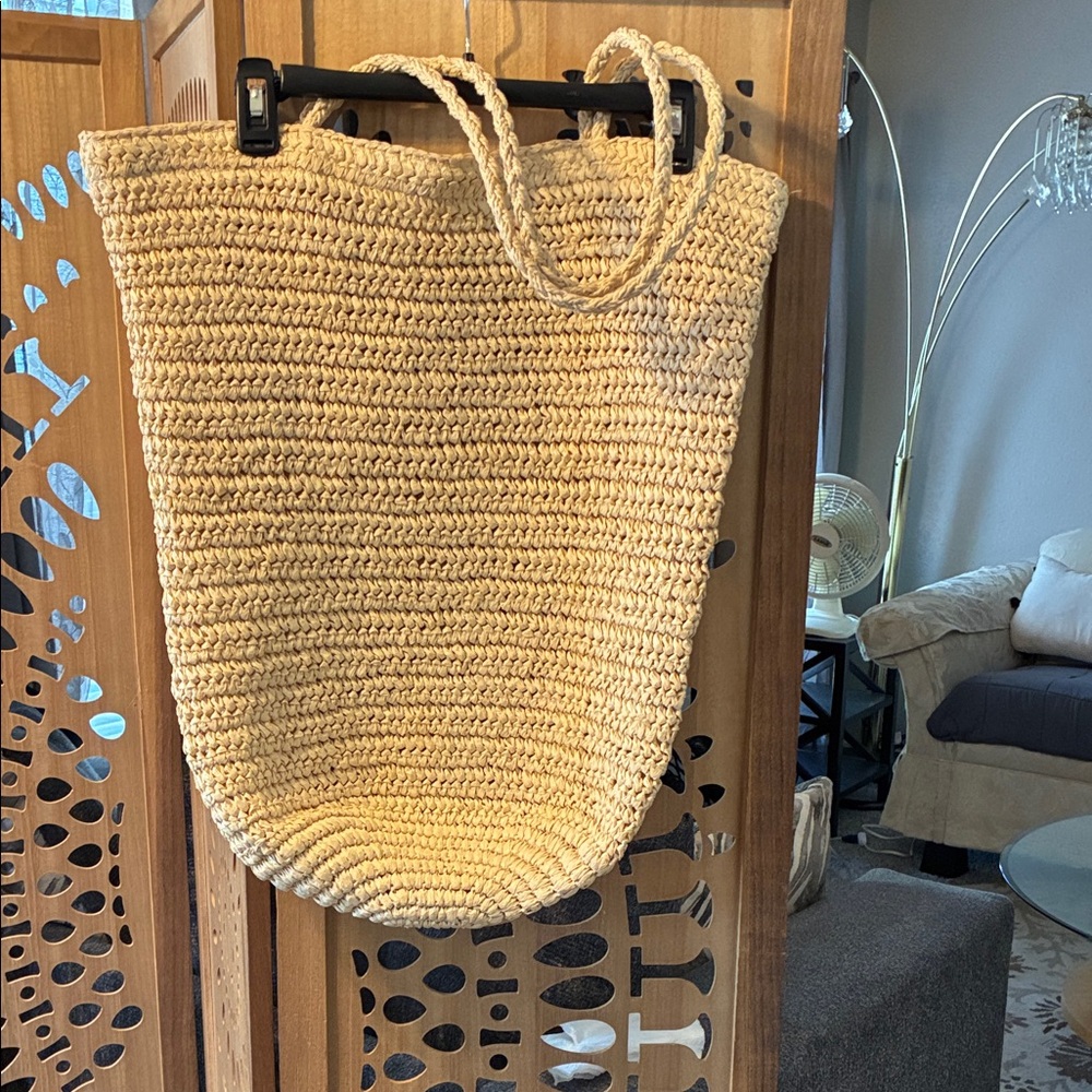 Not Rated Woven Tan Tote Bag